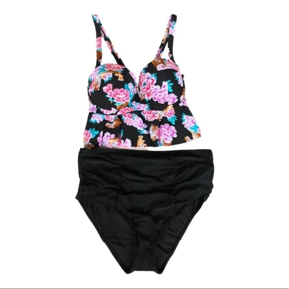 High Waisted Plus Size Bikini 2 piece Set